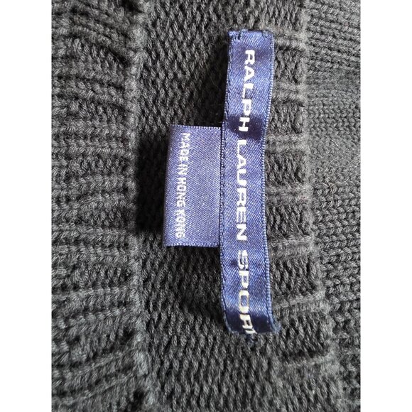 Ralph Lauren Sport Black Knit Sweater Red Logo Crewneck Long Sleeve Womens  M - Picture 4 of 7